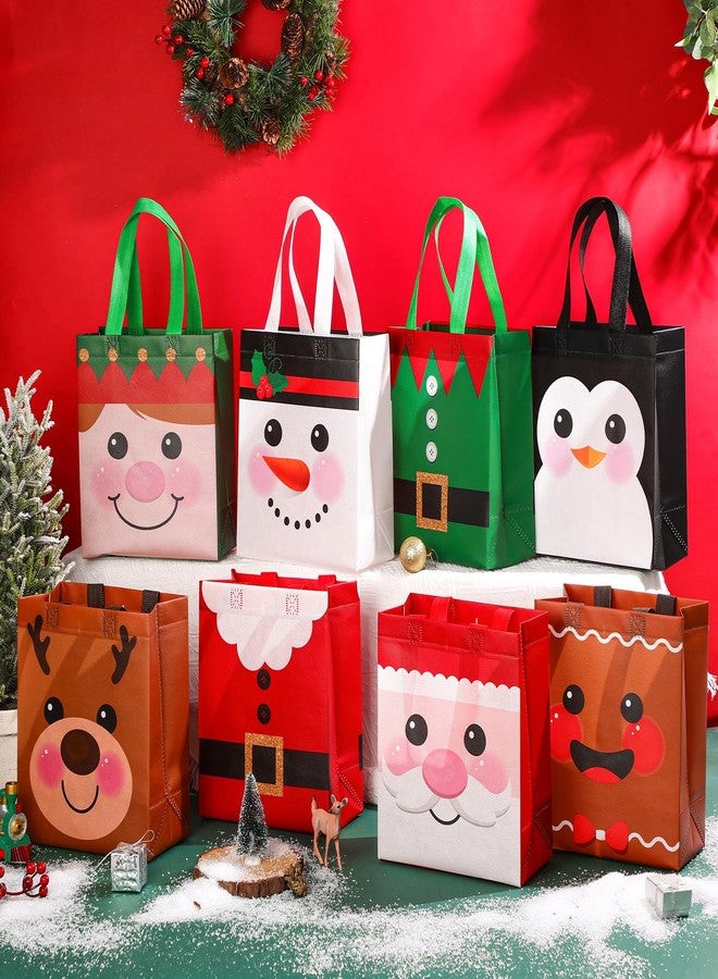 Clysee 24 Pcs Christmas Gift Bags with Handles 10 x 8 x 4 Inch Reusable Multifunctional Non Woven Christmas Gift Doll Bags Wrapping Xmas Party Favors for Holiday Xmas Gifts - Image 2